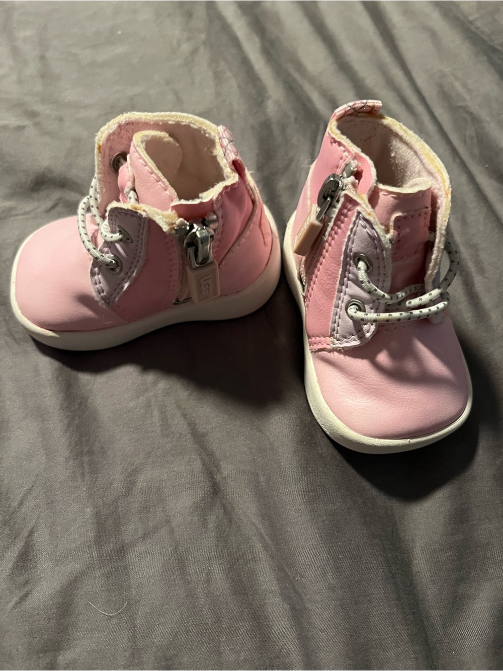 Kids Pink Lace-Up Ankle Boots - UGG